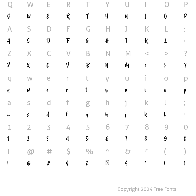 Character Map of Akidan Hatory Regular