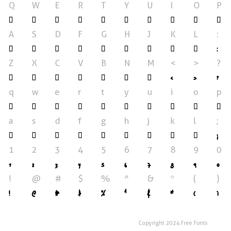 Character Map of Akitza Bold