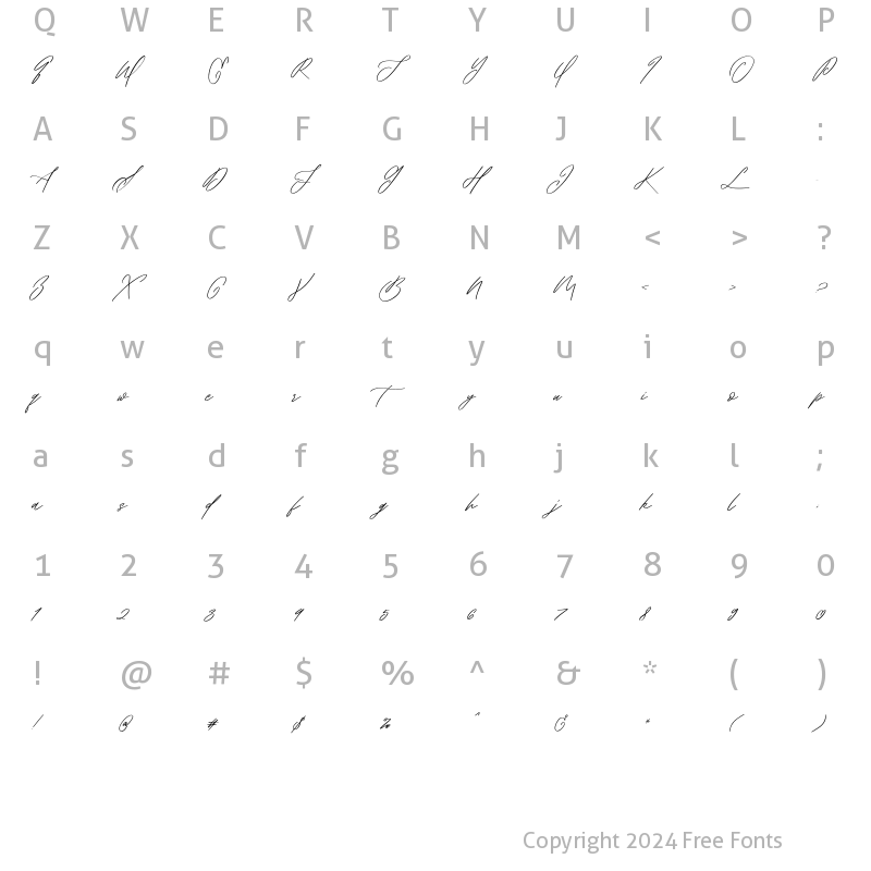 Character Map of Aklay Regular