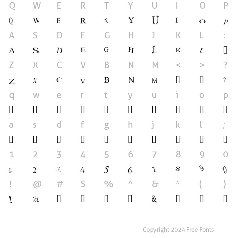 Character Map of akoom Regular