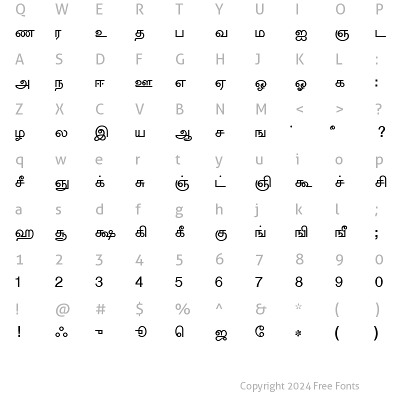 Character Map of AkrutiTml1 Bold