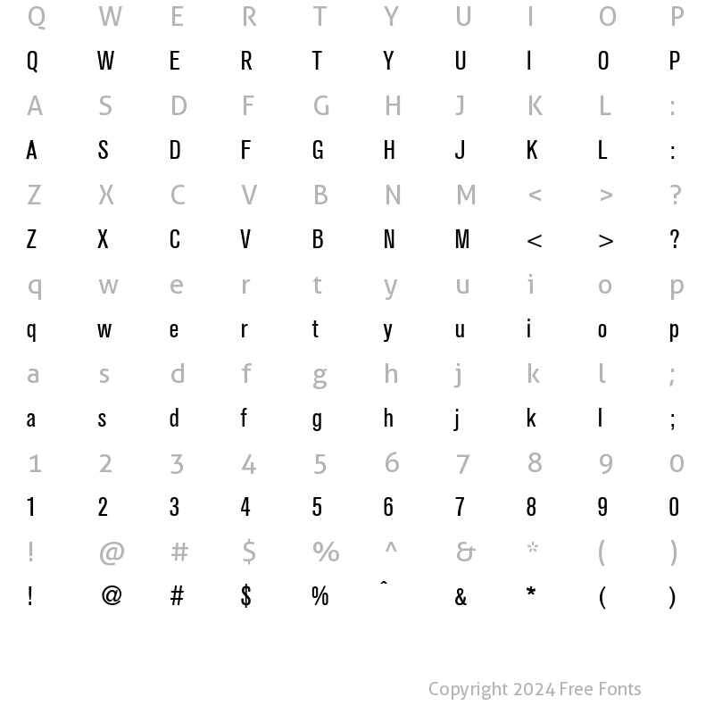 Character Map of AkzentCond DB Regular