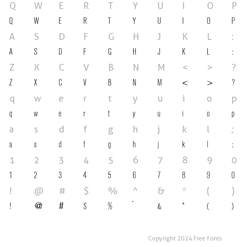 Character Map of AkzentCondLight Regular