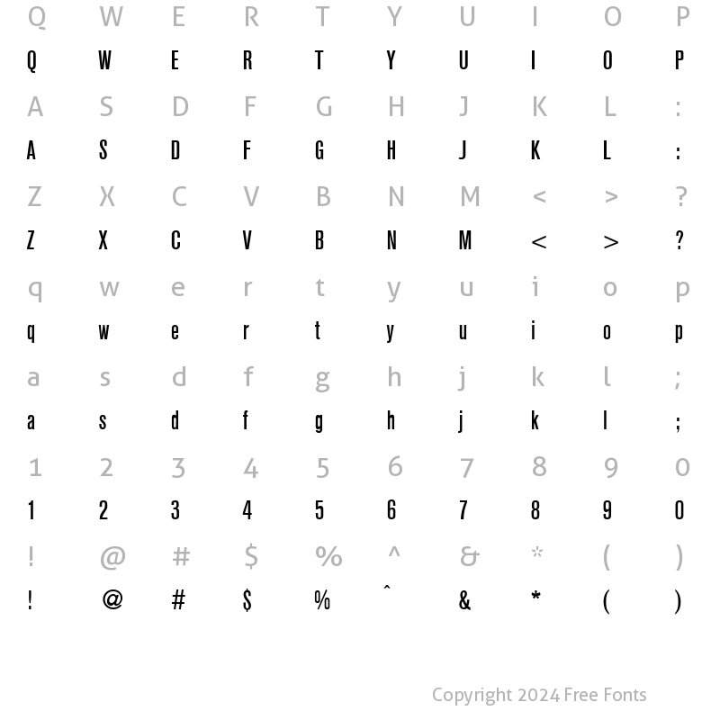 Character Map of AkzentCondMedium Regular