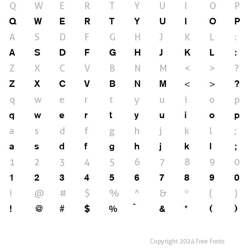 Character Map of AkzentMedium Regular