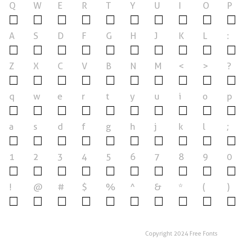 Character Map of AL-Aser Regular