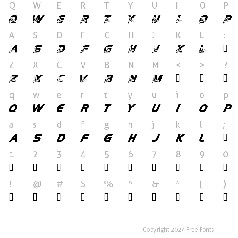 Character Map of AL Baby New Year AH Regular