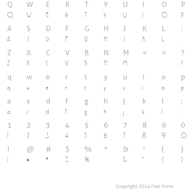 Character Map of AL Capone Regular