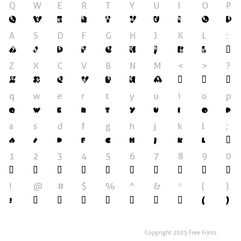 Character Map of AL Conscience AH Regular