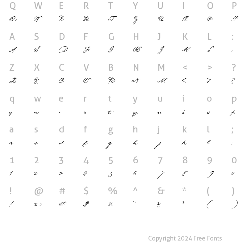 Character Map of AL Constitution Regular