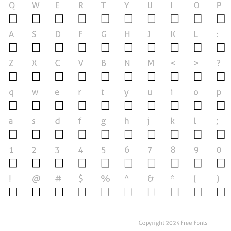 Character Map of AL-Dorrh Regular