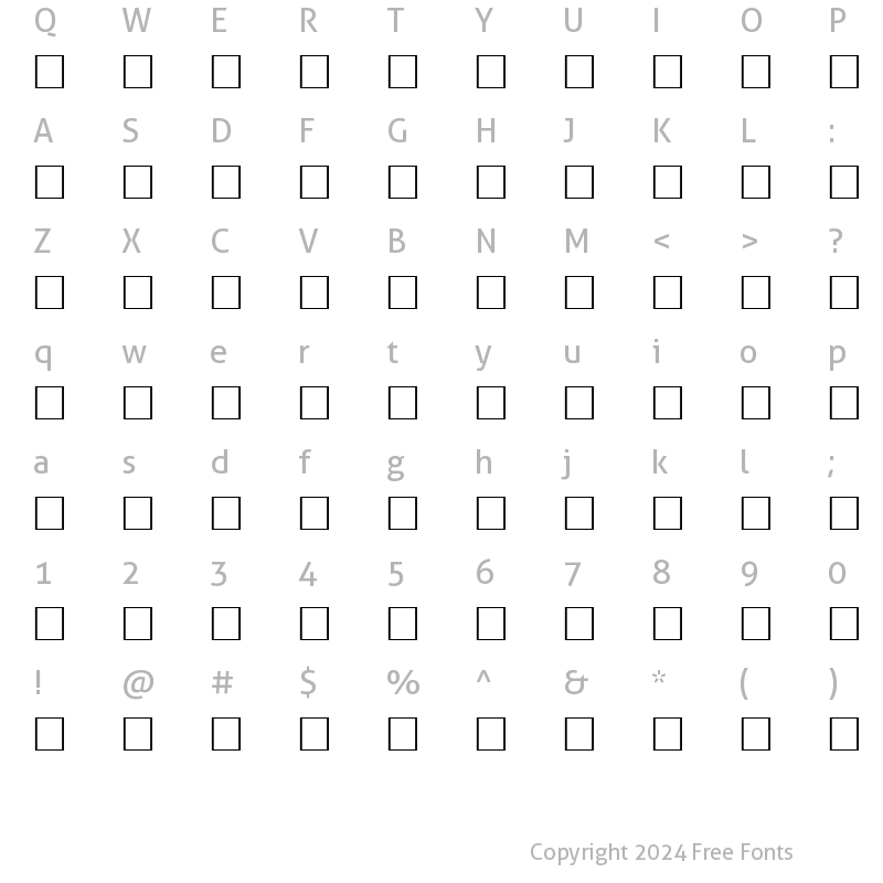 Character Map of Al-Kharashi 22 Regular