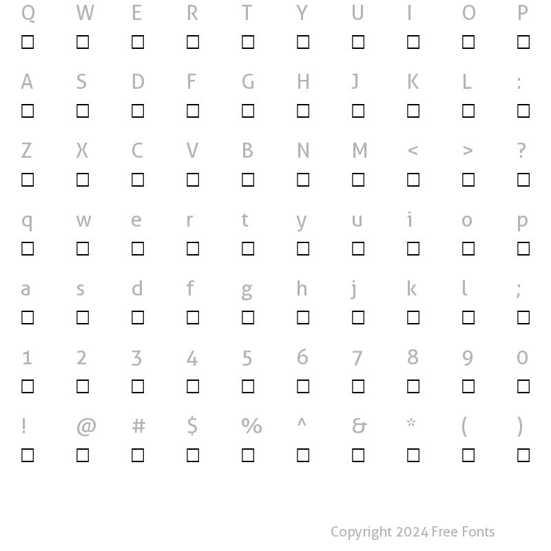 Character Map of Al-Kharashi 53 Normal Traditional