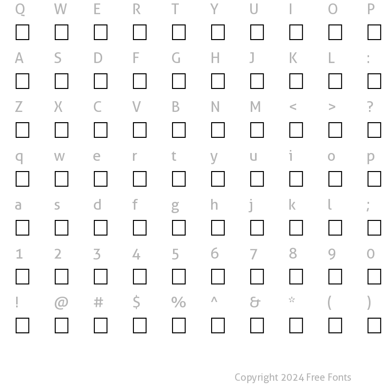 Character Map of Al-Kharashi 66 Koufi Bold