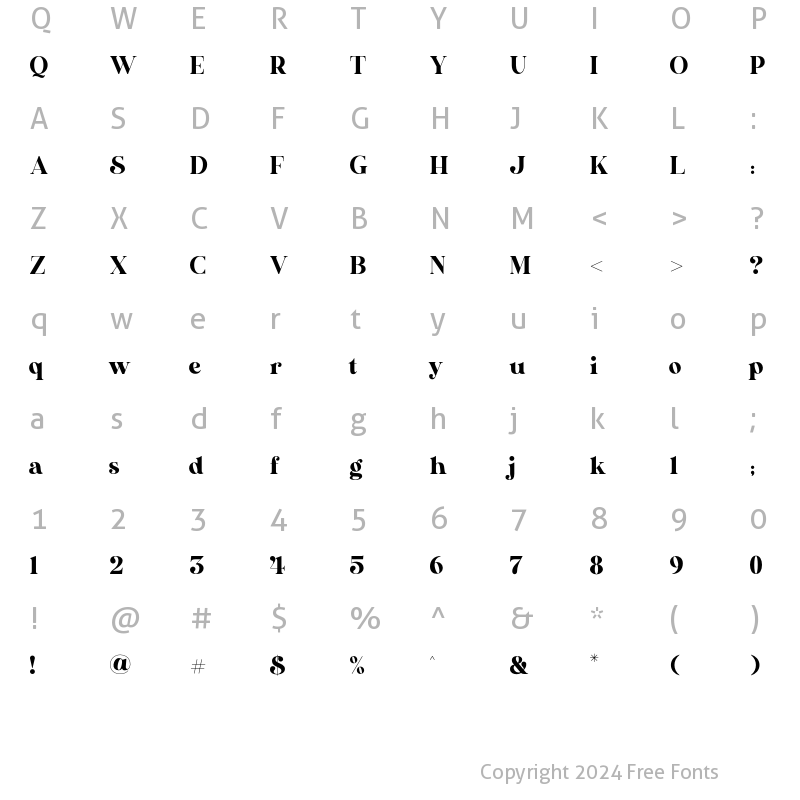 Character Map of AL Nevrada Neue ?