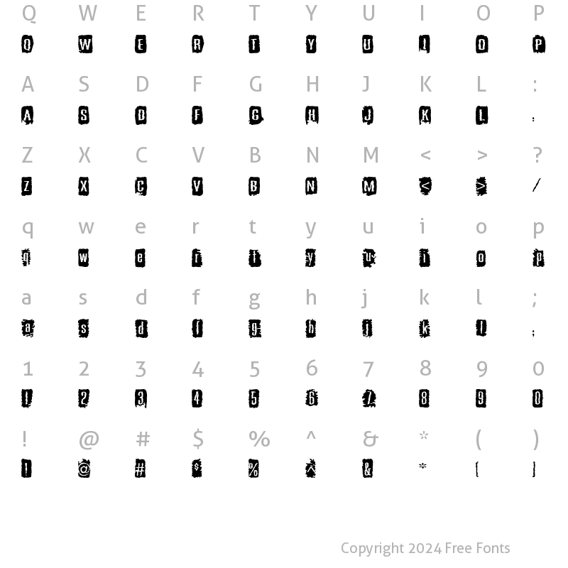 Character Map of AL Outloud Regular