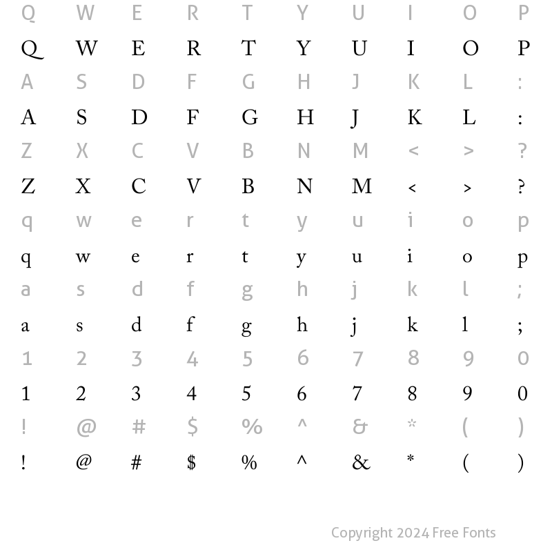 Character Map of Al Qalam ShahJahan Al Qalam ShahJahan