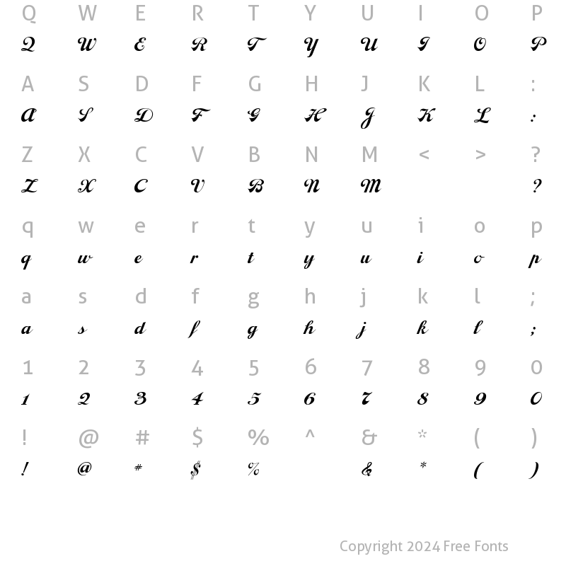 Character Map of AL Softhearted Regular