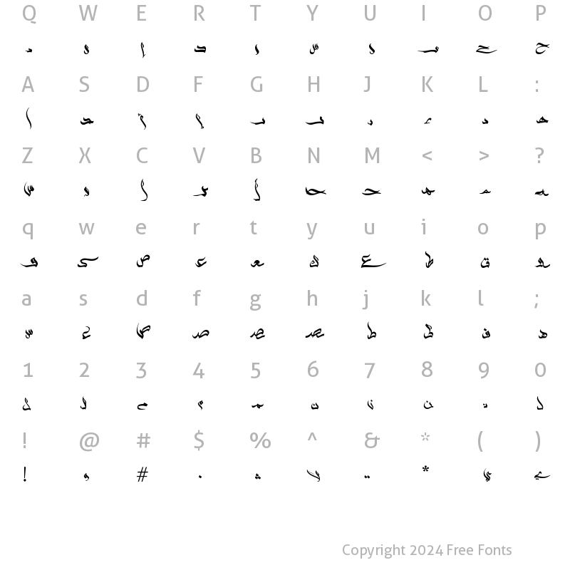 Character Map of al7md Regular