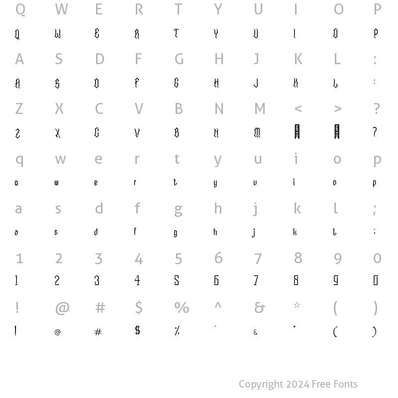 Character Map of Alabasta Regular