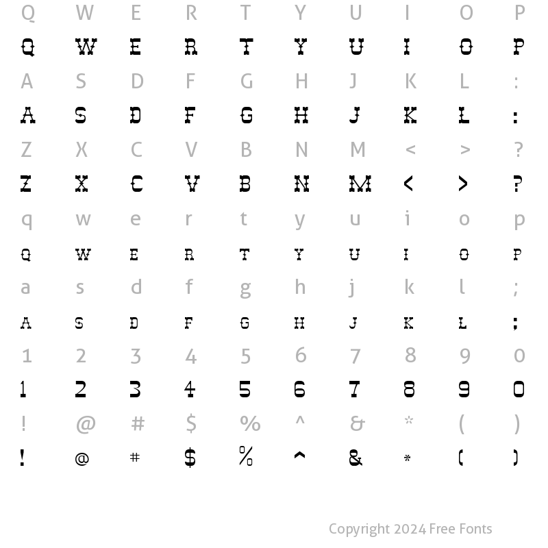 Character Map of Alamo Normal