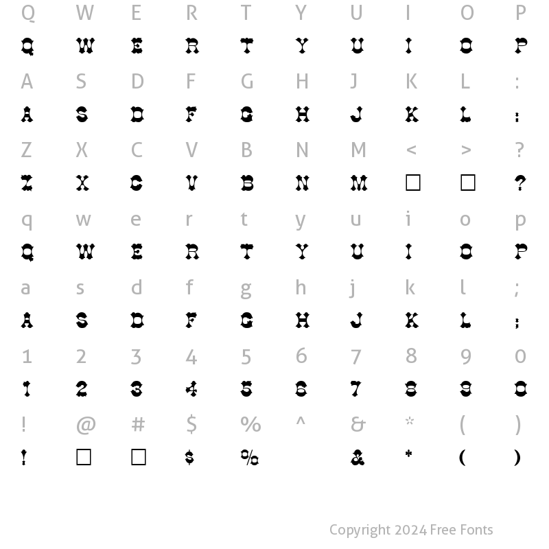 Character Map of AlamoCapsSSK Regular