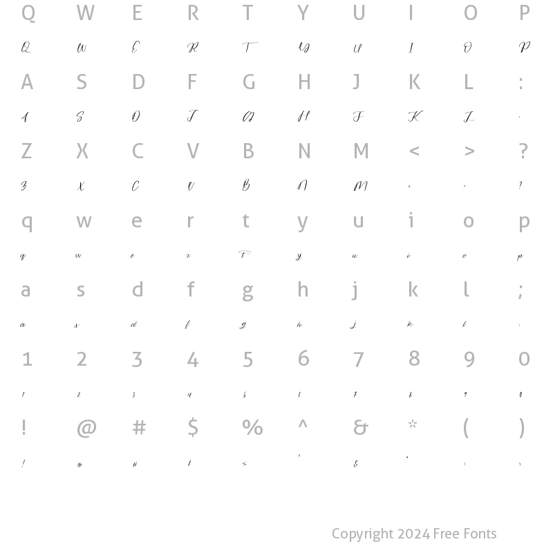 Character Map of Alandria Regular