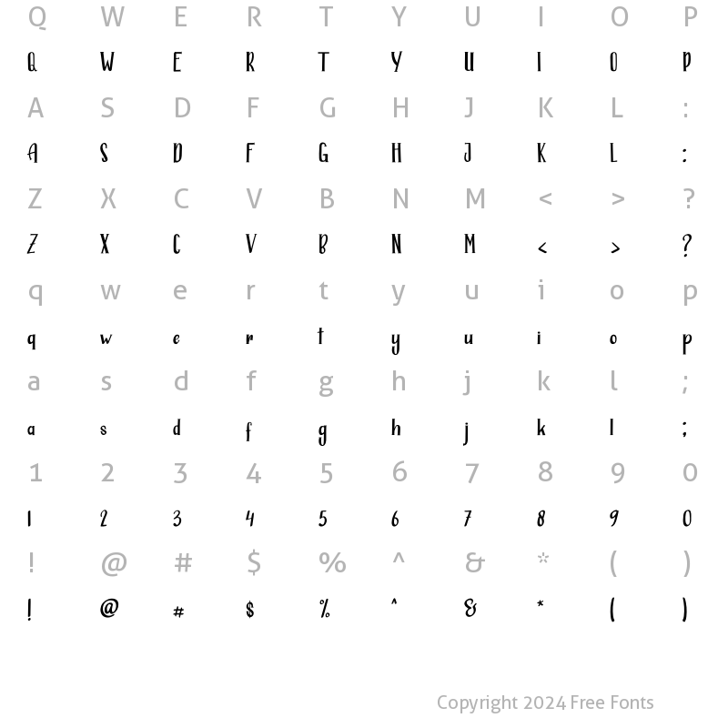 Character Map of ALASKANA Regular