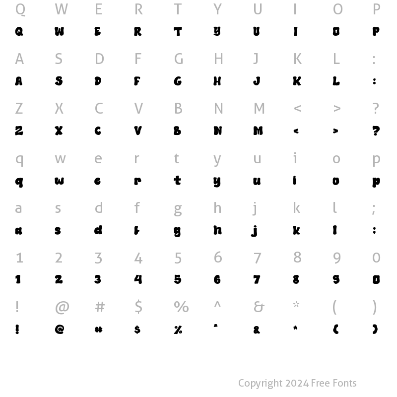 Character Map of Alaskano Regular