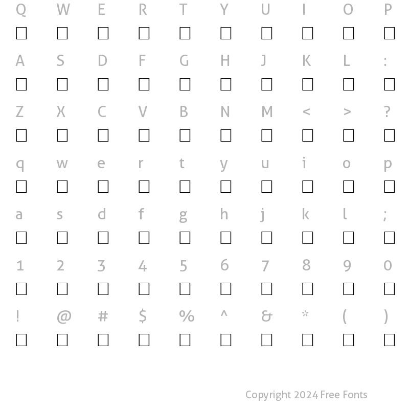 Character Map of Alawi Zakharef Normal