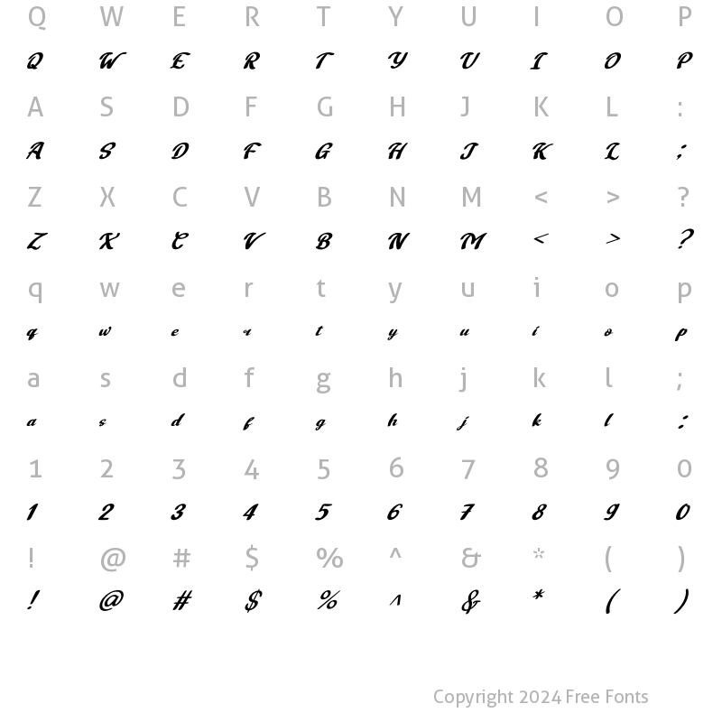 Character Map of Alaymen Regular