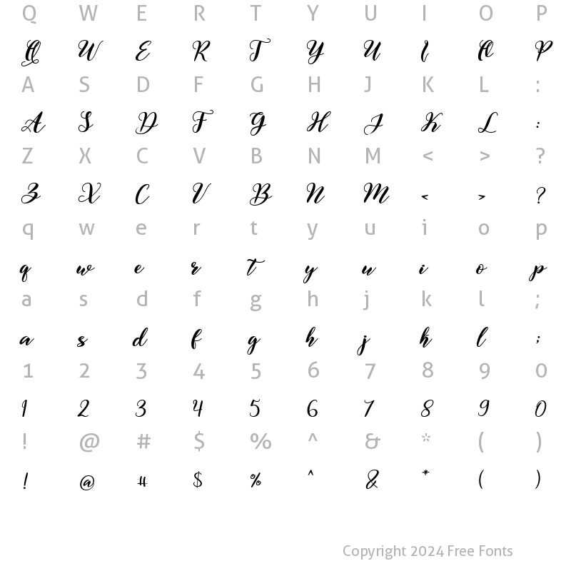 Character Map of Albertyna Bold Regular