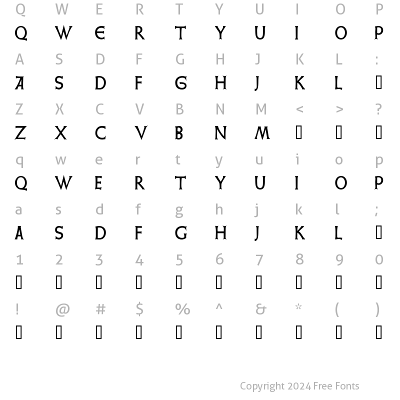 Character Map of AlcadeCapsSSK Bold