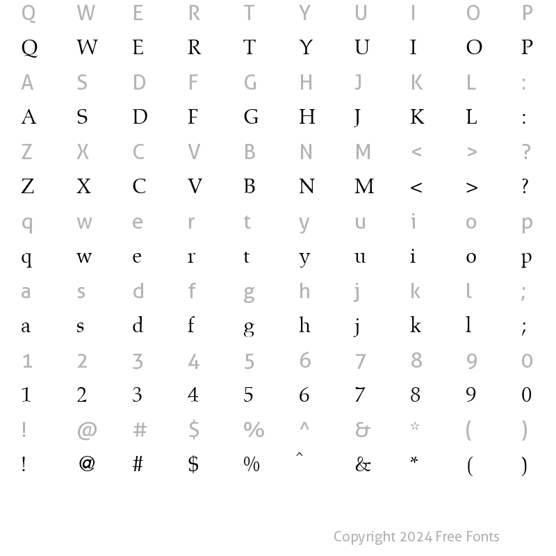 Character Map of Aldebaran Regular