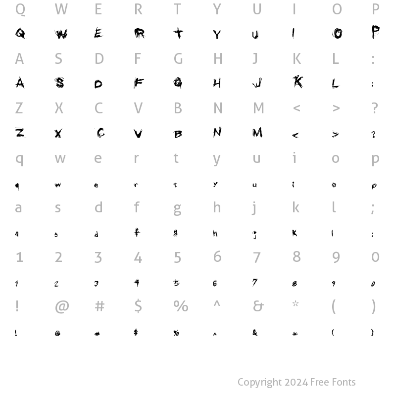 Character Map of Aldenator Regular