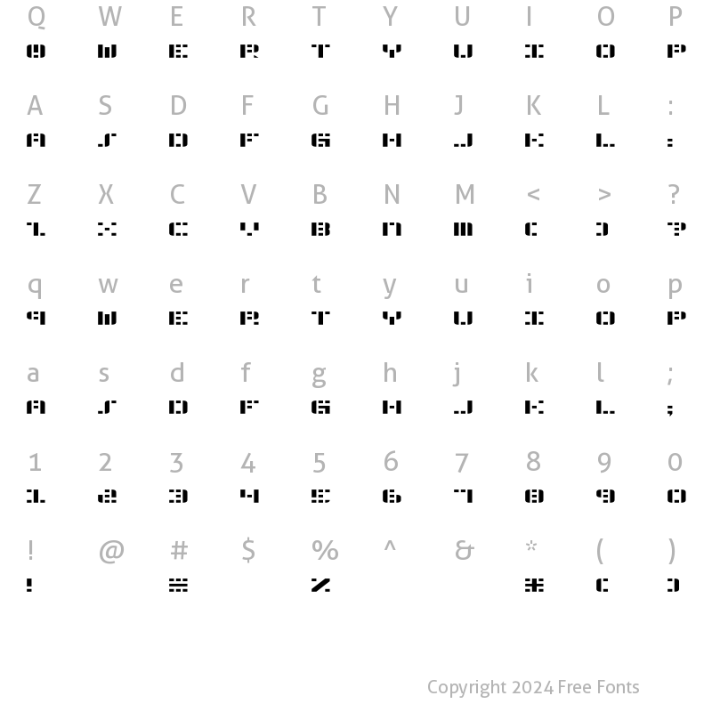 Character Map of Aldos Moon Regular