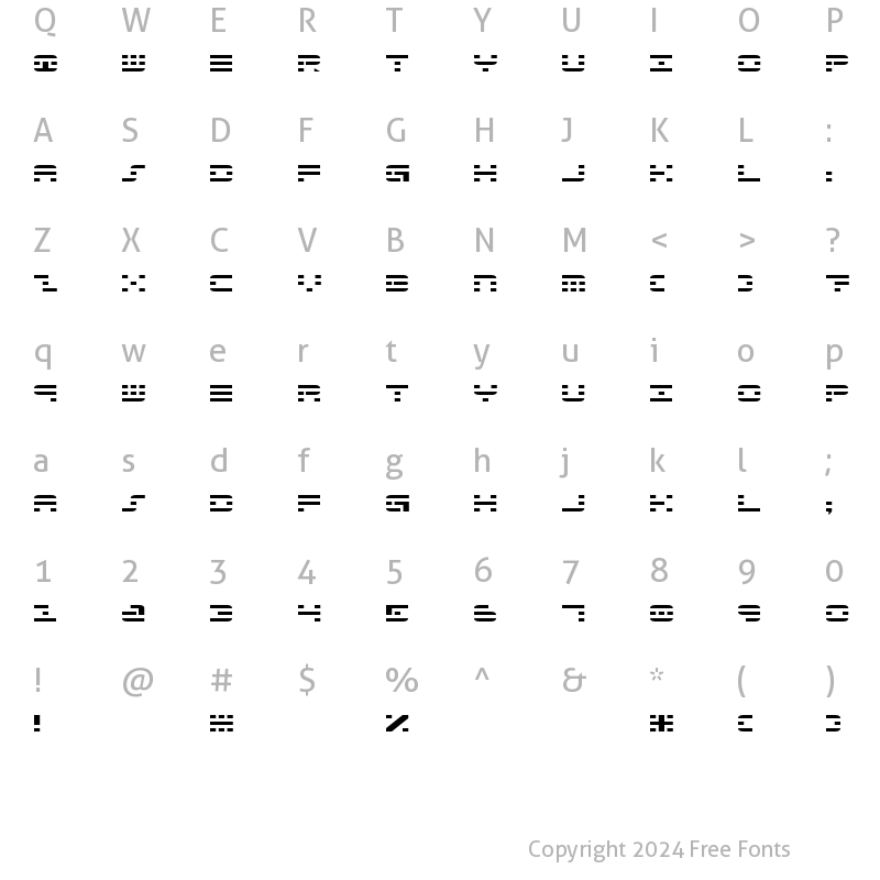 Character Map of Aldo's Nova Regular