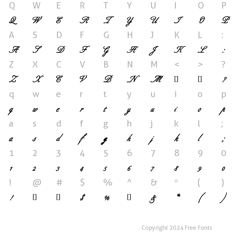 Character Map of AldridgeScriptSSK Bold