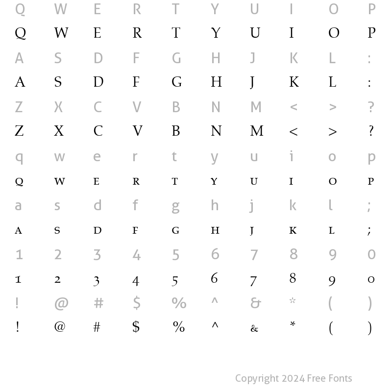 Character Map of Aldus RomanSC Regular