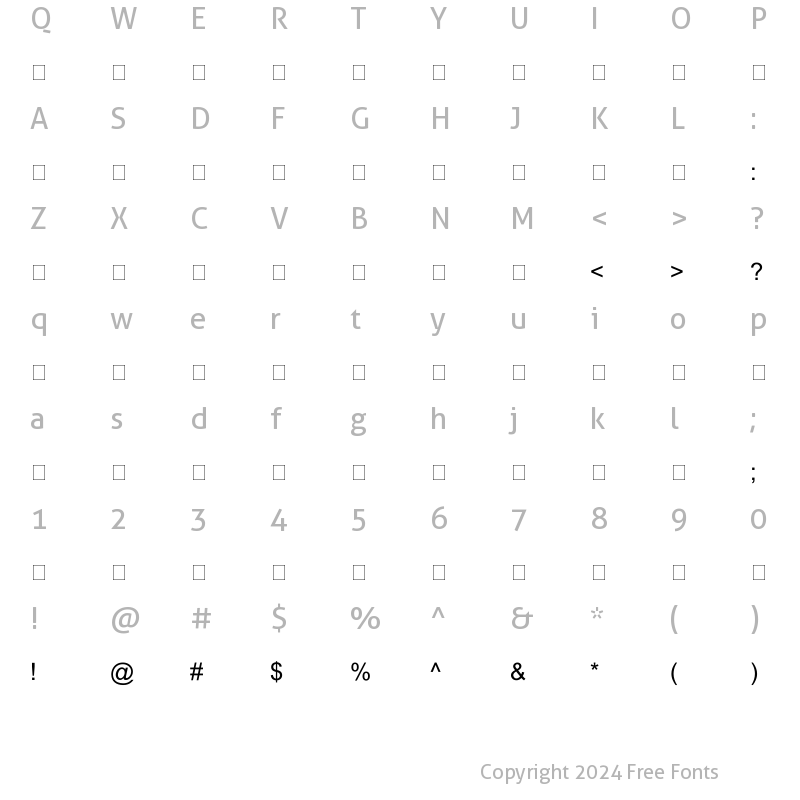 Character Map of Aleem Urdu Unicode Regular