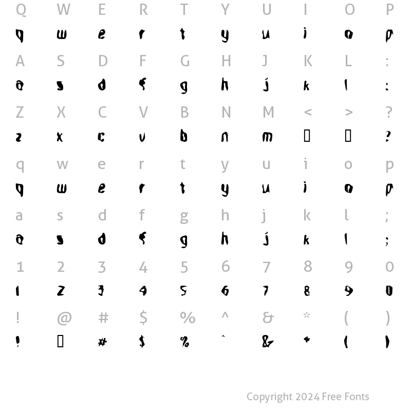 Character Map of Aleph Regular