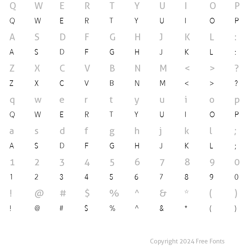 Character Map of Alesand Light