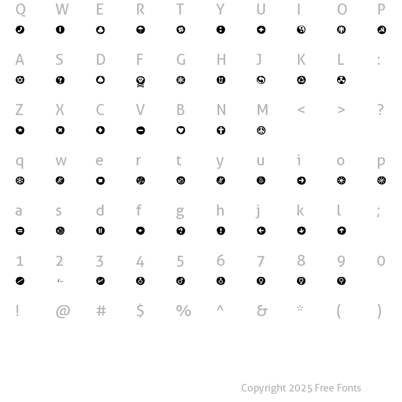 Character Map of AleSignsBlackLL Regular