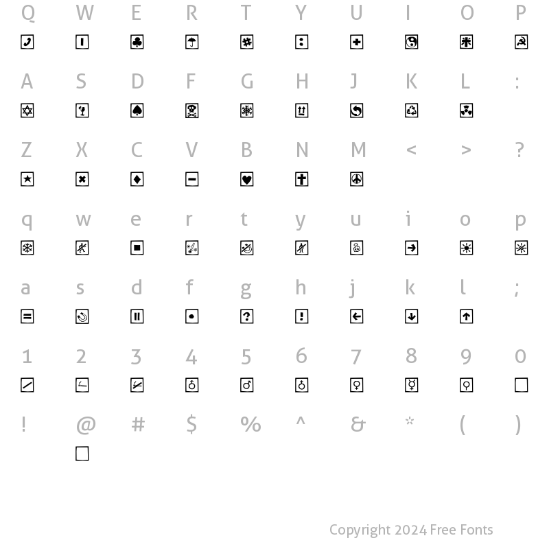 Character Map of AleSignsCageLL Regular