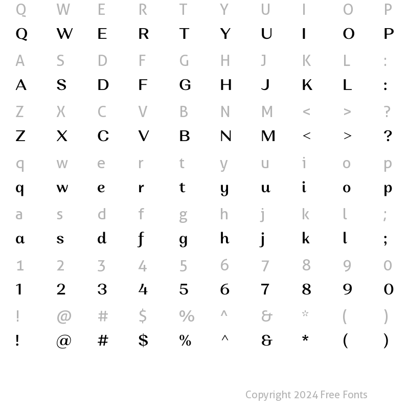 Character Map of Alethia Next Medium Upright