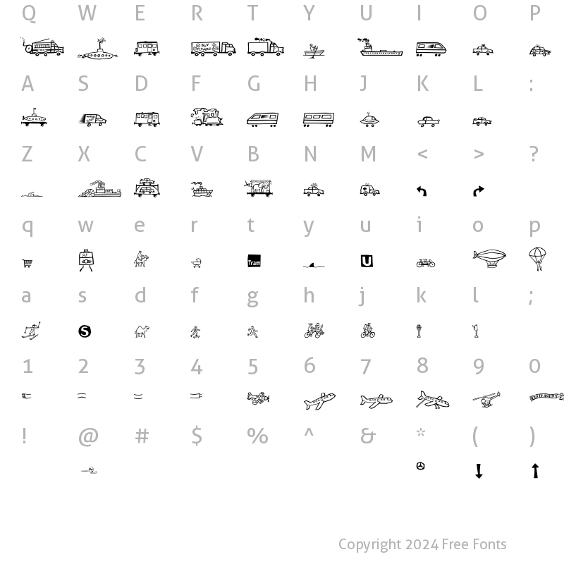 Character Map of AleTransportLL Regular