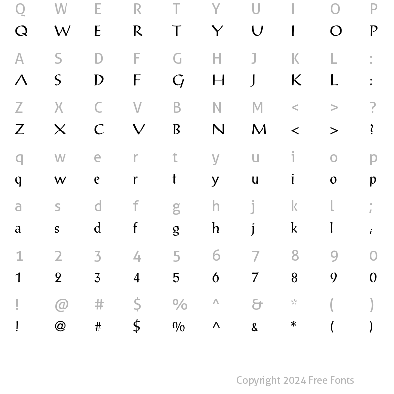 Character Map of Alex-Antiqua-Book Regular