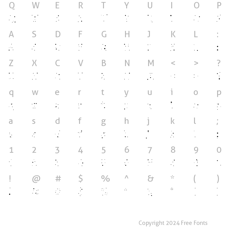 Character Map of Alex Calder Dots