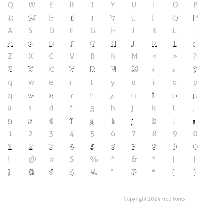 Character Map of AlexanderBeckerOutline Bold