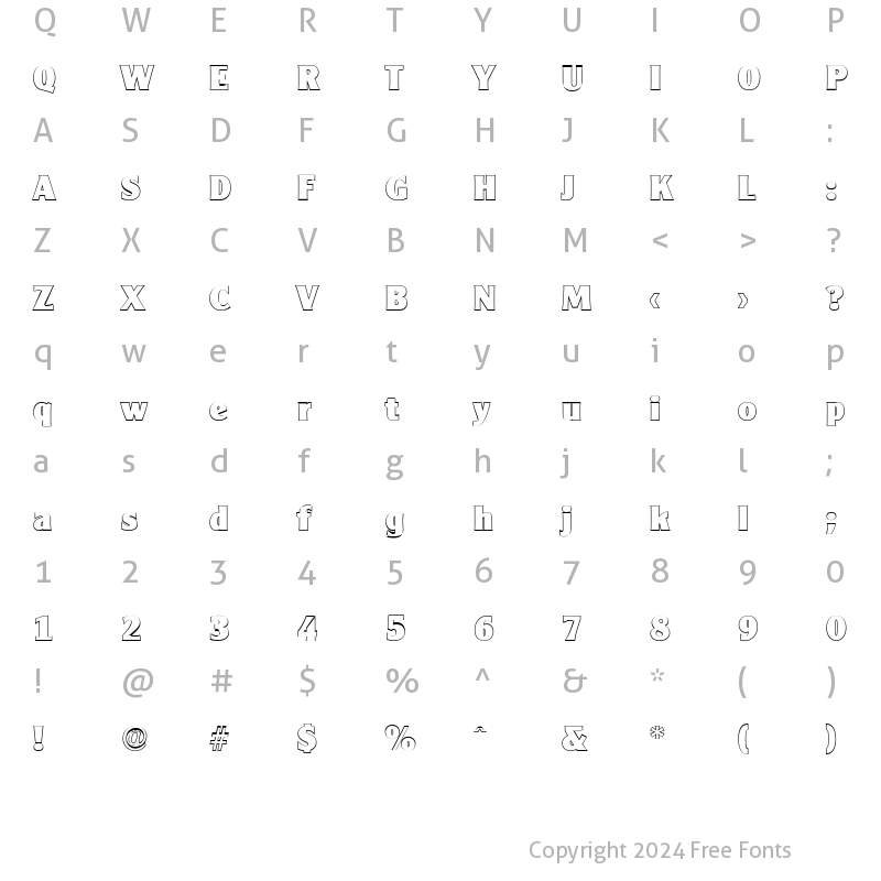 Character Map of AlexanderBeckerOutline-Heavy Regular